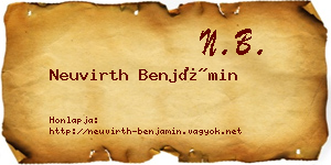 Neuvirth Benjámin névjegykártya